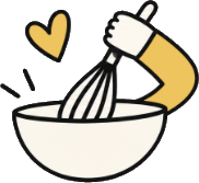 Whisking a bowl with love