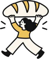 Carrying a freshly baked loaf of bread