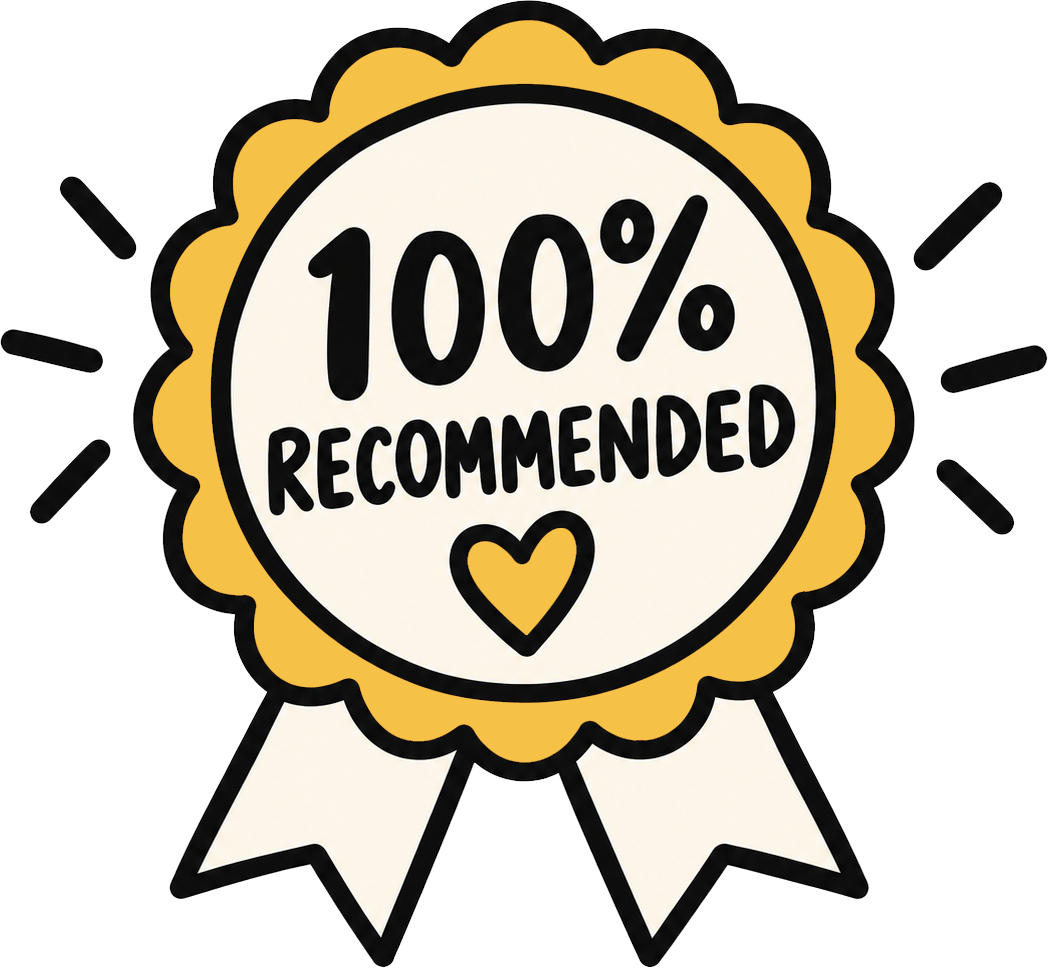 100% recommended badge